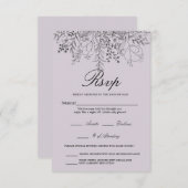 Lila hübsch RSVP karte (Vorne/Hinten)