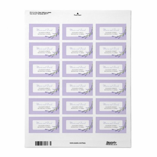 Lila hübsch | UAWG Adressaufkleber (Vorne)