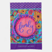 Lila Hübsche Blumentöpfe Personalisiert Geschirrtuch (Vertikal)