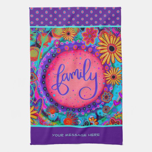 Lila Hübsche Blumentöpfe Personalisiert Geschirrtuch (Vertikal)
