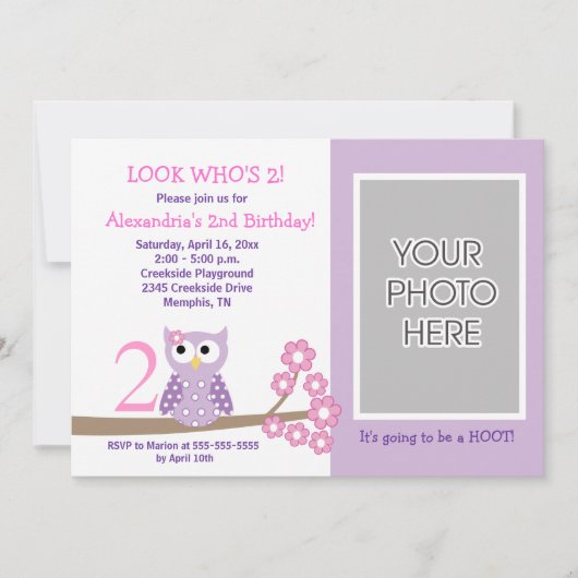 Lila Hufeisen *FOTO* Geburtstag 12x18 Einladung (Vorderseite)