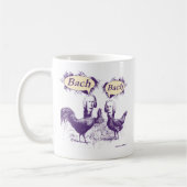 Lila Huhn Bach Wortspiel Kaffeetasse (Links)