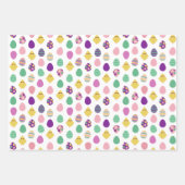 Lila Hühnereier Hühnereier Ostermuster Geschenkpapier Set (Vorderseite)