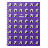 Lila Hummel "Bee Happy" Klassiker Notizblock (Vorderseite)