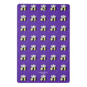 Lila Hummel "Bee Happy" Mini Klemmbrett (Rückseite)