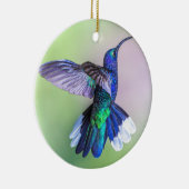Lila Hummingbird Flying Monogram Name Keramik Ornament (Rechts)