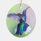 Lila Hummingbird Flying Monogram Name Keramik Ornament (Links)