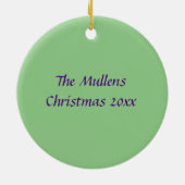 Lila Hummingbird Flying Monogram Name Keramik Ornament (Hinten)