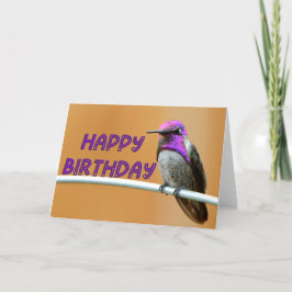 Lila Hummingbird Foto Happy Birthday Card Dankeskarte