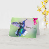 Lila Hummingbird Karte (Gelbe Blume)