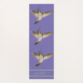 Lila Hummingbird Monogram Yogamatte (Rückseite)