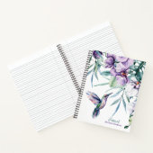 Lila Hummingbird und Personalisiertes Blumenjourna Notizblock (Innenseite)