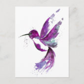 Lila Hummingvogel Postkarte (Vorderseite)