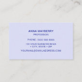 Lila Hummingvogel Visitenkarte (Rückseite)