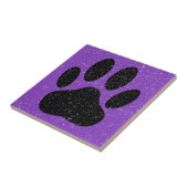 Lila Hund-Pawprint Platz Fliese (Seite)