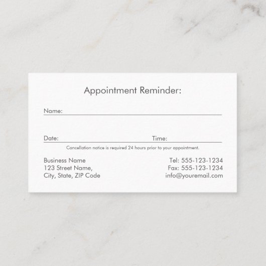 Lila Hund zu Fuß Haustier Sitzen Ernennung des Tie Terminkarte (Rückseite)