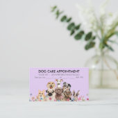 Lila Hunde Boho Chic Ernennung Visitenkarte (Stehend Vorderseite)