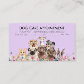Lila Hunde Boho Chic Ernennung Visitenkarte (Vorderseite)