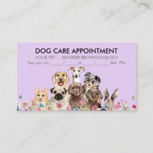 Lila Hunde Boho Chic Ernennung Visitenkarte