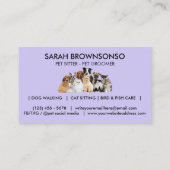 Lila Hunde Visitenkarte (Rückseite)