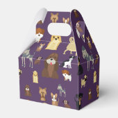 lila Hundemuster. Geschenkschachtel (Rückseite)