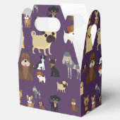 lila Hundemuster. Geschenkschachtel (Geöffnet)