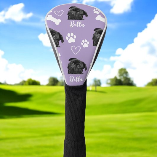 Lila Hundeschema-Foto Personalisiert Golf Headcover