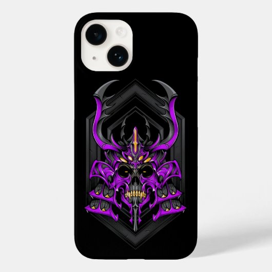 Lila Hunter Samurai Skull Case-Mate iPhone Hülle (Rückseite)
