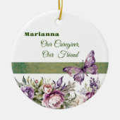Lila Hütte Blumenzucht Keramik Ornament (Vorne)