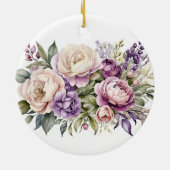 Lila Hütte Blumenzucht Keramik Ornament (Hinten)