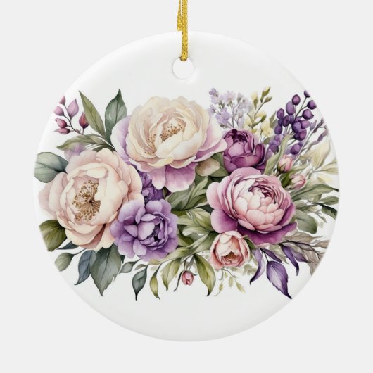 Lila Hütte Blumenzucht Keramik Ornament (Hinten)