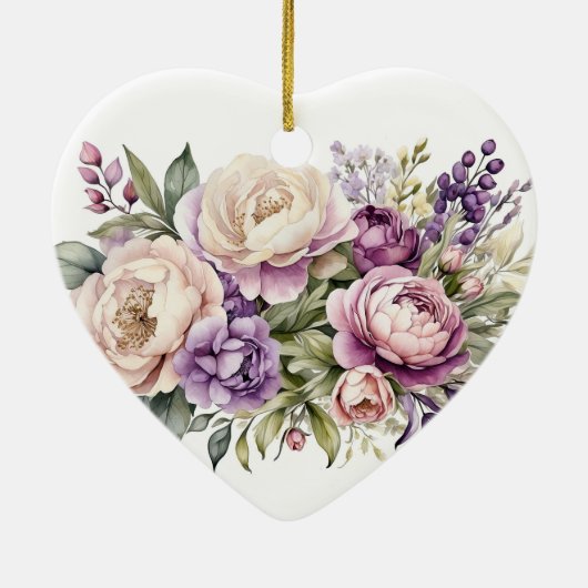 Lila Hütte Blumenzucht Keramik Ornament (Hinten)