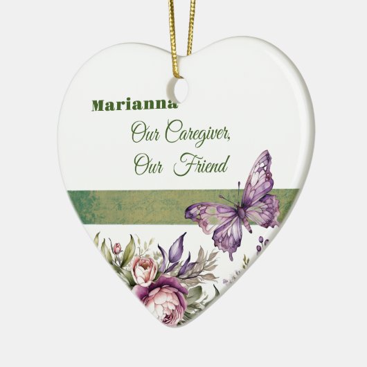 Lila Hütte Blumenzucht Keramik Ornament (Links)