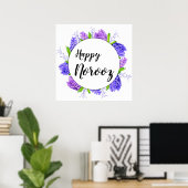 Lila Hyacinth Wreath Happy Norooz Neues Jahr Poster (Heimbüro)