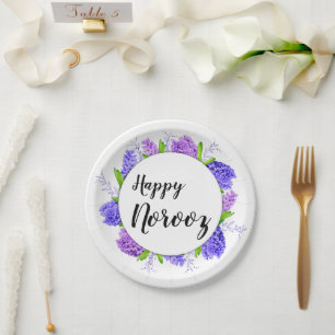 Lila Hyacinth Wreath New Year Happy Norooz Pappteller