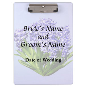 Lila Hyacinths Hochzeitsprodukte Klemmbrett