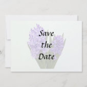 Lila Hyazinthen-Duo Save The Date (Rückseite)