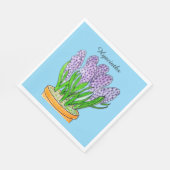 Lila Hyazinthen  Serviette (Ecke)