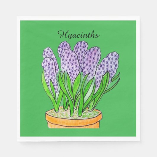 Lila Hyazinthen Stein Untersetzer Serviette (Vorderseite)
