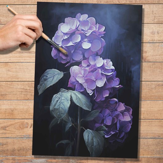 Lila Hydrangea 1 Dekoupage Paper Seidenpapier