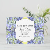 Lila Hydrangea Ankündigung Datum freihalten (Stehend Vorderseite)