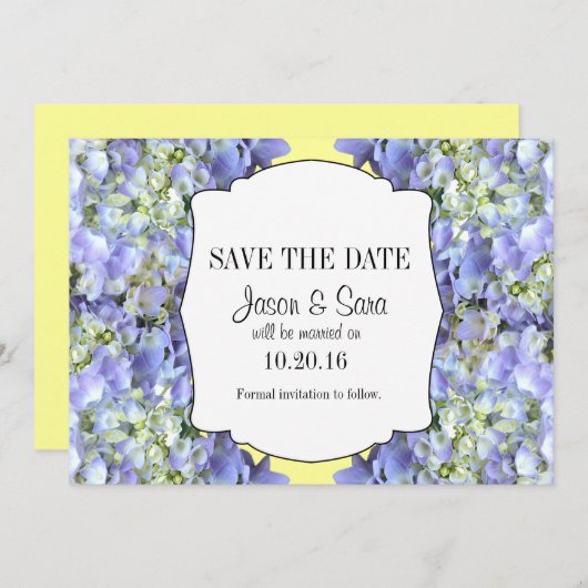 Lila Hydrangea Ankündigung Datum freihalten (Vorne/Hinten)