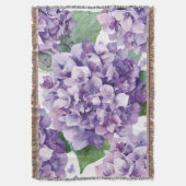 Lila Hydrangea Aquarell Floral Lavendelblüte Decke (Vorderseite Vertikal)
