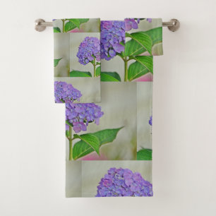 Lila Hydrangea Badhandtuch Set