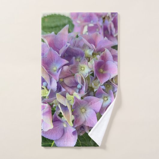 Lila Hydrangea Badhandtuch Set (Handtuch)