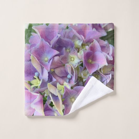 Lila Hydrangea Badhandtuch Set (Waschlappen)
