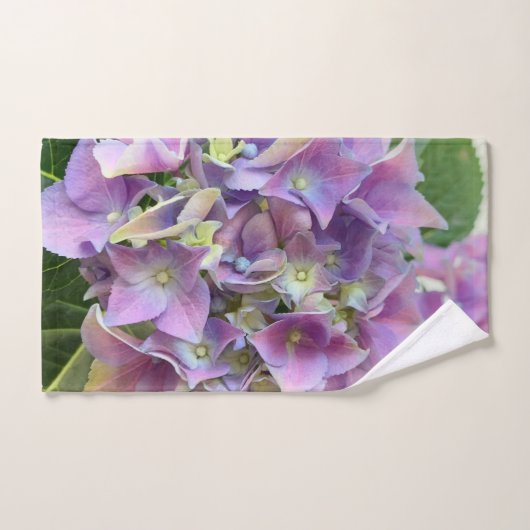 Lila Hydrangea Badhandtuch Set (Handtuch)