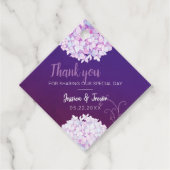 Lila Hydrangea Blooms Hochzeit Geschenkanhänger (Vorderseite)