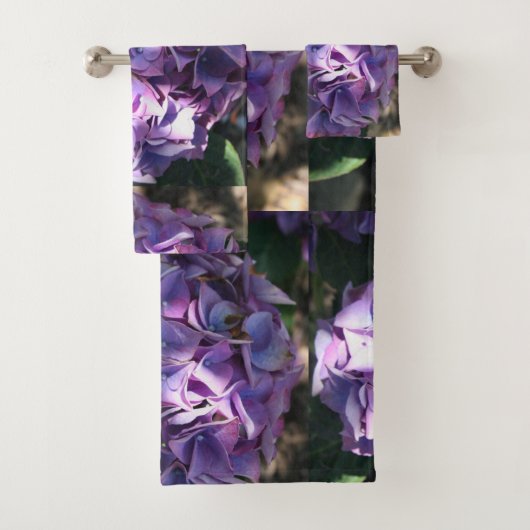 Lila Hydrangea-Blume Badhandtuch Set (Insitu)