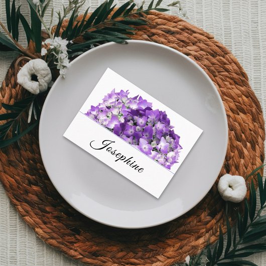 Lila Hydrangea-Blume Hochzeiten Platzkarten